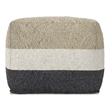 Claudette 18 inch Wide Boho Pouf in Multicolor Acrylic Fabric& Assembled