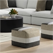 Claudette 18 inch Wide Boho Pouf in Multicolor Acrylic Fabric& Assembled