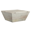 Abba 36 inch Wide Solid Mango Modern Lift Top Coffee Table in White Wash