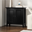 Amherst 32 inch Wide Solid Wood Transitional Low Storage Cabinet in Black
