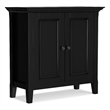 Amherst 32 inch Wide Solid Wood Transitional Low Storage Cabinet in Black