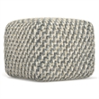 Beatrix 18 inch Wide Boho Pouf in Multicolor PET Polyester& Assembled
