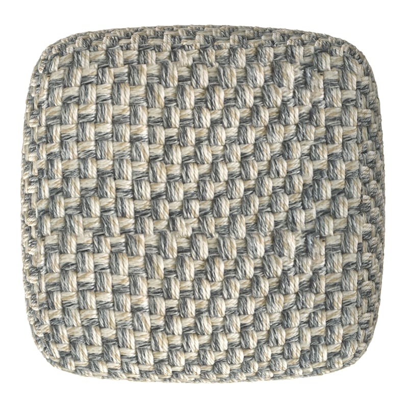 Beatrix 18 inch Wide Boho Pouf in Multicolor PET Polyester& Assembled