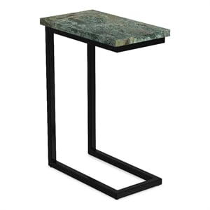 Skyler 18 inch Wide Industrial C Side Table in Green/Black Genuine Marble/Iron
