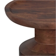 Haynes 16 inch Wide Solid Mango Boho Accent Table in Dark Brown & Assembled