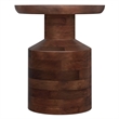 Haynes 16 inch Wide Solid Mango Boho Accent Table in Dark Brown & Assembled
