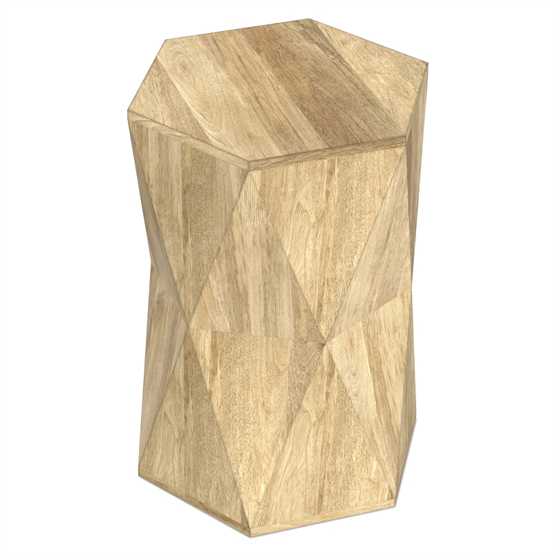 Mckinley 16 inch Wide Solid Wood Contemporary End Table in Natural & Assembled