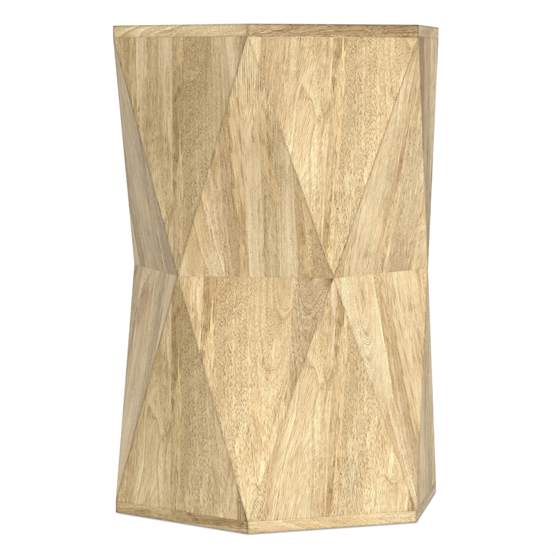 Mckinley 16 inch Wide Solid Wood Contemporary End Table in Natural & Assembled
