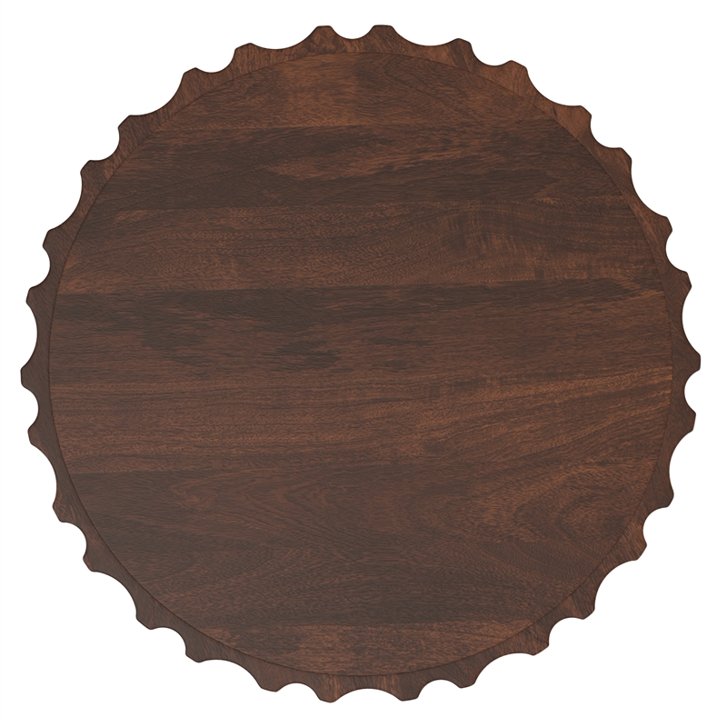 rolf 16&quot wd solid mango boho contemporary end table in walnut brown & assembled