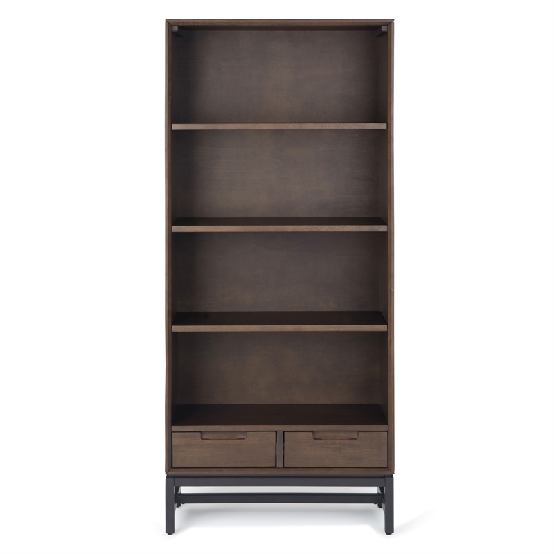 Banting 30 inch Solid Wood Bookcase 3-piece Set in Walnut Brown
