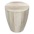 Elmbrook 21 inch Wide Solid Mango Modern End Table in White Wash& Assembled