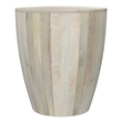 Elmbrook 21 inch Wide Solid Mango Modern End Table in White Wash& Assembled