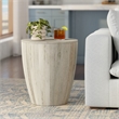 Elmbrook 21 inch Wide Solid Mango Modern End Table in White Wash& Assembled