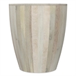Elmbrook 21 inch Wide Solid Mango Modern End Table in White Wash& Assembled