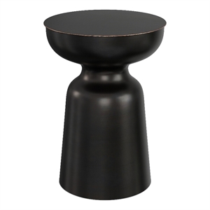 Toby 18&quot WD Modern Metal Accent Table in Antique Copper Iron & Assembled