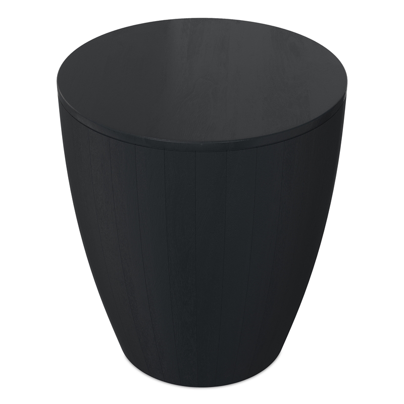 Elmbrook 21 inch Wide Solid Mango Modern End Table in Black& Assembled