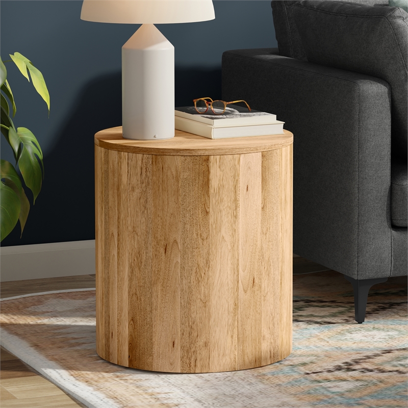 Millbury 20 inch Wide Solid Mango Contemporary End Table in Natural& Assembled