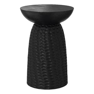 Boyd 16&quotWide Solid Mango Contemporary Tall Accent Table in Black & Assembled