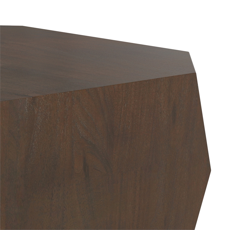 Eisley 39 inch Wide Acacia Wood Contemporary Coffee Table in Walnut & Assembled
