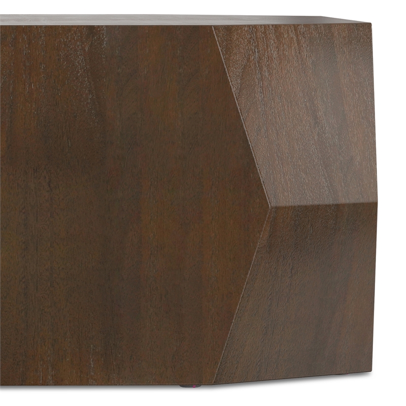 Eisley 39 inch Wide Acacia Wood Contemporary Coffee Table in Walnut & Assembled