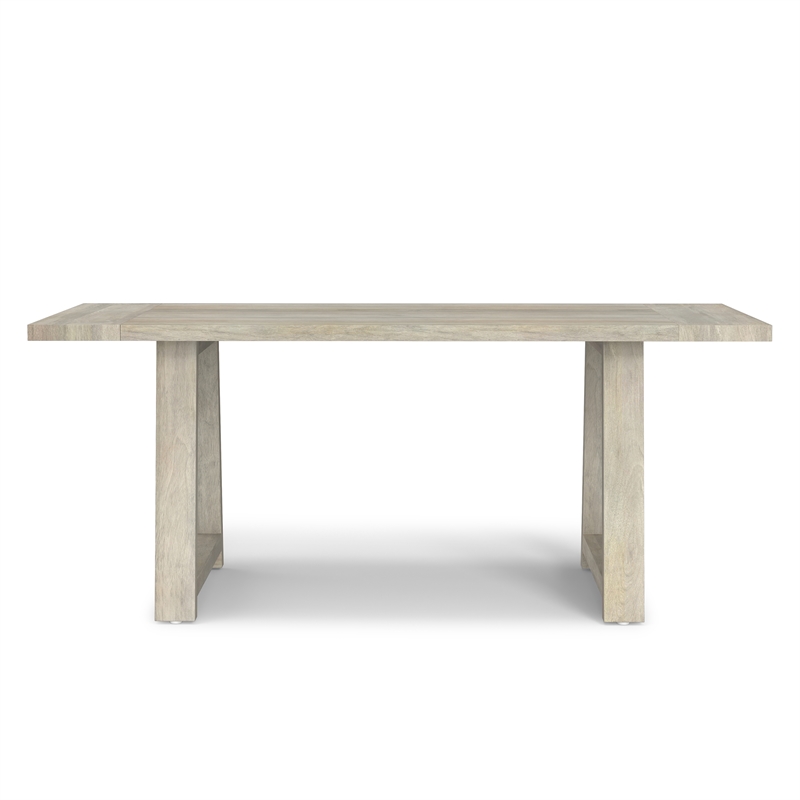 Whitley 72 inch Wide Solid Mango Farmhouse Dining Table in White Wash