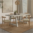 Whitley 72 inch Wide Solid Mango Farmhouse Dining Table in White Wash