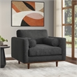 Morrison 42 inch Wide Mid-Century Modern Arm Chair in Charcoal Gray