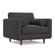 Morrison 42 inch Wide Mid-Century Modern Arm Chair in Charcoal Gray