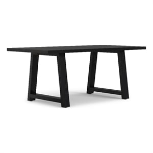 Whitley 72 inch Wide Solid Mango Farmhouse Dining Table in Black