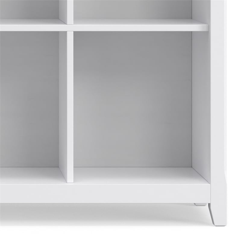 Amherst 57 inch Wide Solid Wood Transitional 8 Cube Storage Sofa Table in White