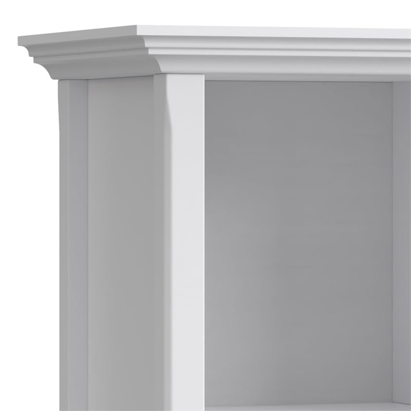 Amherst 57 inch Wide Solid Wood Transitional 8 Cube Storage Sofa Table in White