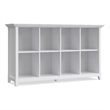 Amherst 57 inch Wide Solid Wood Transitional 8 Cube Storage Sofa Table in White