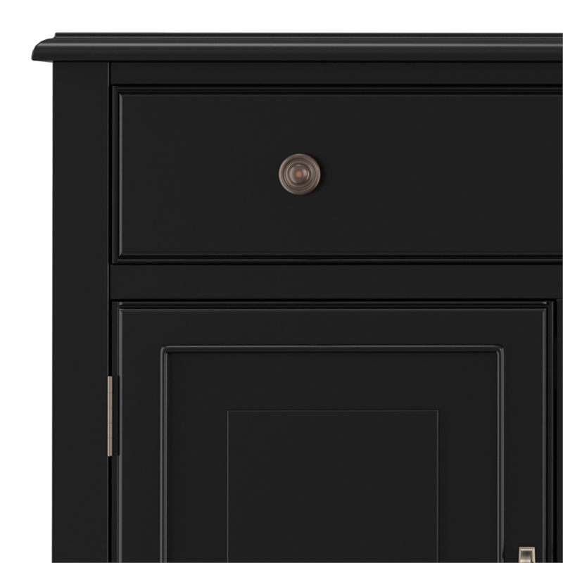 Connaught 67 inch Wide Solid Wood Traditional Large Sideboard Buffet Storage Cabinet in Black