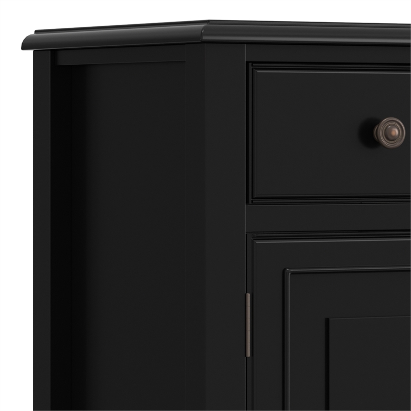 Connaught 67 inch Wide Solid Wood Traditional Large Sideboard Buffet Storage Cabinet in Black