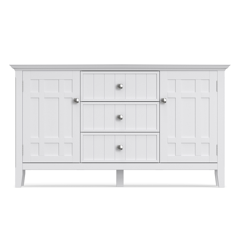 Bedford 54 inch Wide Solid Wood Transitional Sideboard Buffet in White