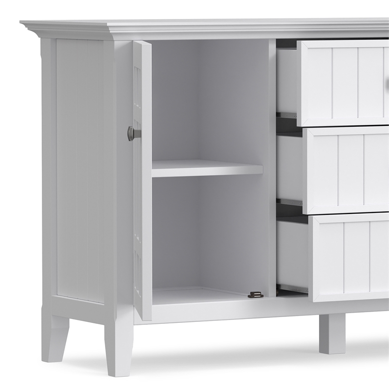 Bedford 54 inch Wide Solid Wood Transitional Sideboard Buffet in White