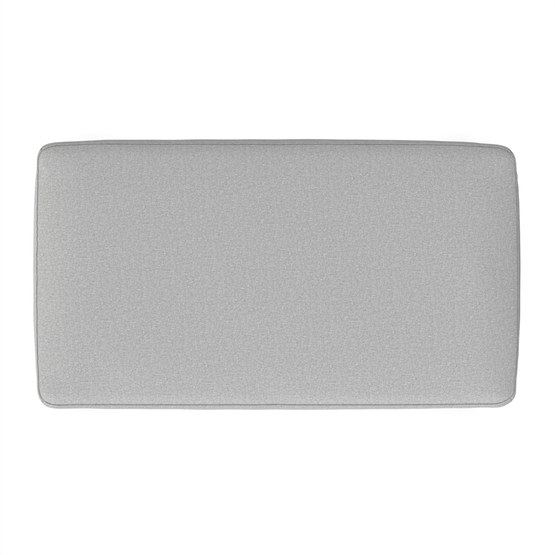 Milltown 27 inch Wide Solid Wood Contemporary Footstool Small Ottoman Bench in Light Stone Grey