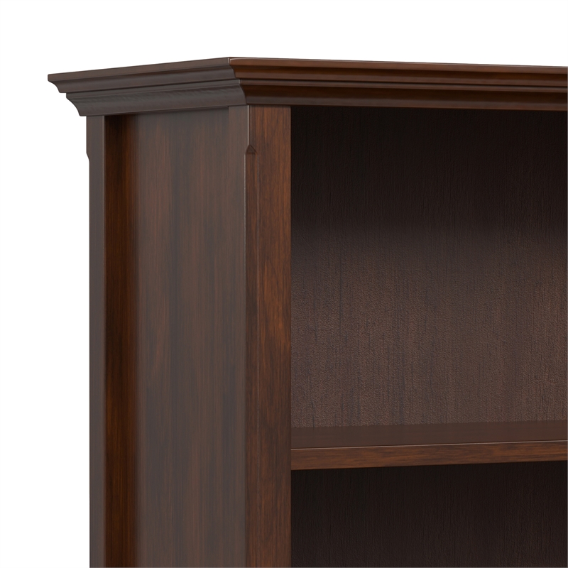 Amherst 36 inch Wide Solid Wood Transitional 2 Shelf Bookcase in Russet Brown