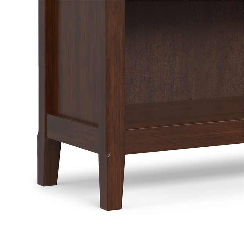 Amherst 36 inch Wide Solid Wood Transitional 2 Shelf Bookcase in Russet Brown