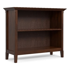 Amherst 36 inch Wide Solid Wood Transitional 2 Shelf Bookcase in Russet Brown