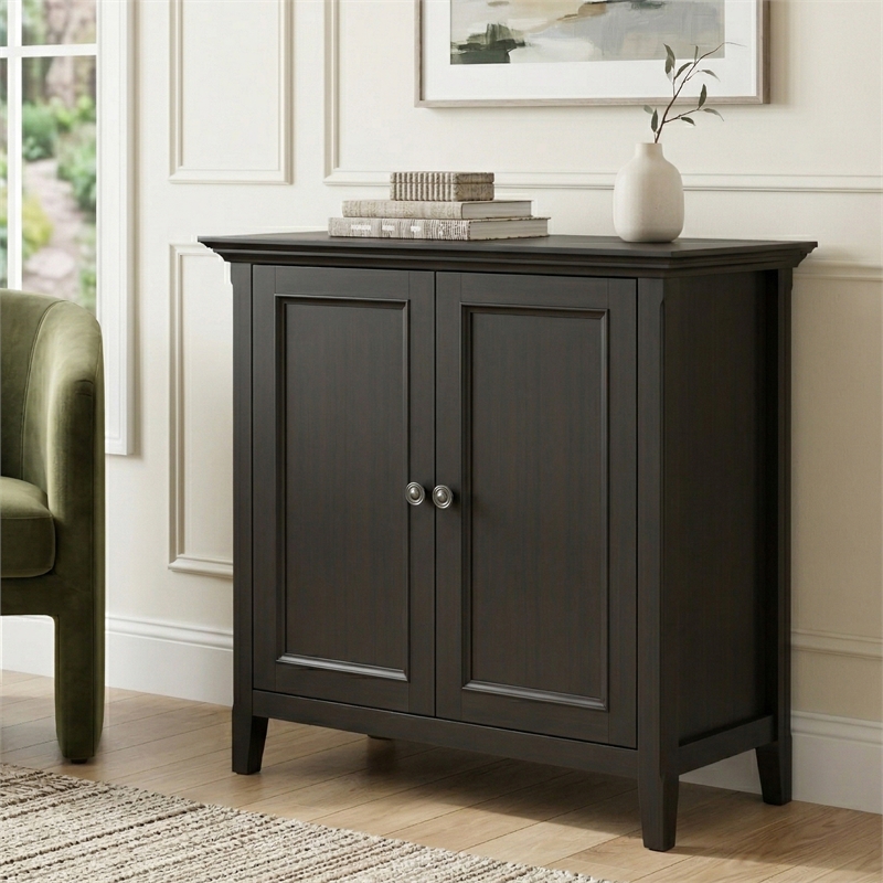 Amherst 37 inch Wide Solid Wood Transitional 2 Door Storage Cabinet in Hickory Brown