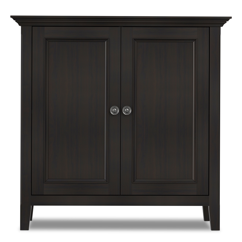 Amherst 37 inch Wide Solid Wood Transitional 2 Door Storage Cabinet in Hickory Brown