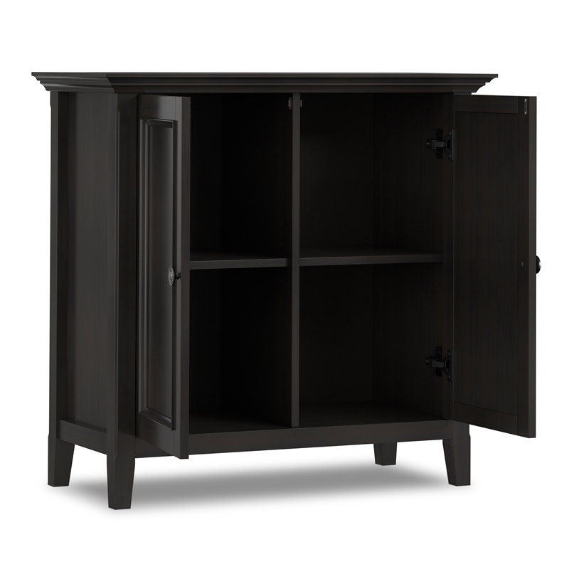 Amherst 37 inch Wide Solid Wood Transitional 2 Door Storage Cabinet in Hickory Brown