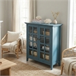 Acadian 39 inch Wide Solid Wood Transitional Medium Storage Cabinet in Distressed Coastal Blue