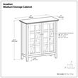 Acadian 39 inch Wide Solid Wood Transitional Medium Storage Cabinet in Distressed Coastal Blue