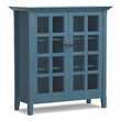 Acadian 39 inch Wide Solid Wood Transitional Medium Storage Cabinet in Distressed Coastal Blue