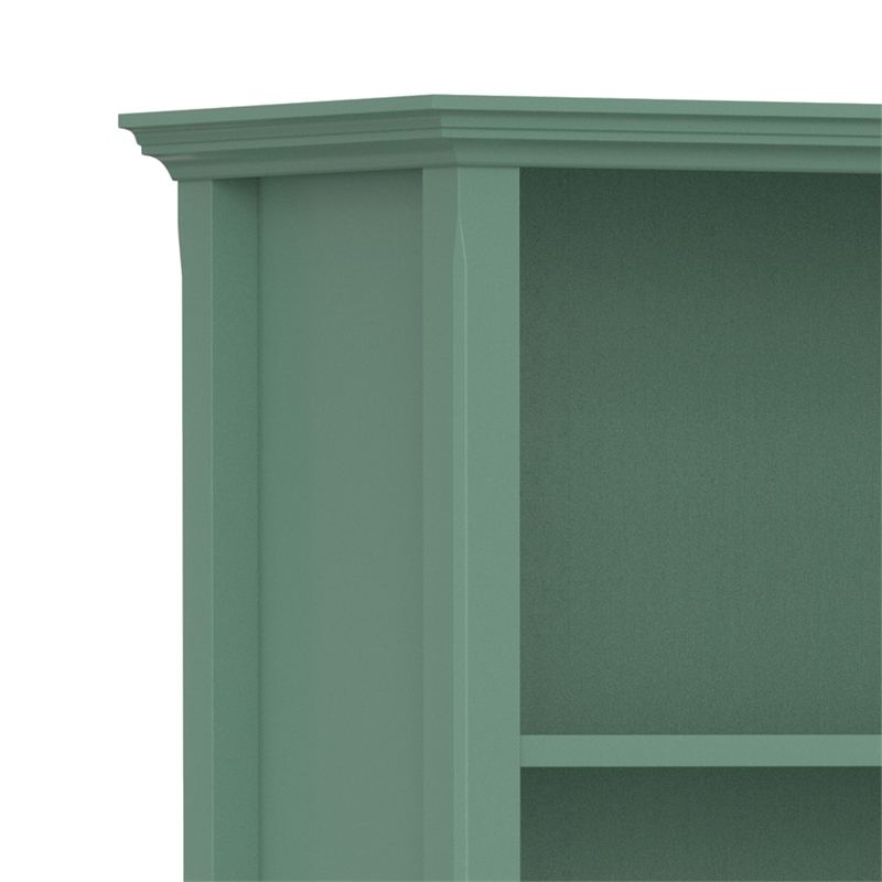 Amherst 30 inch x 70 inch Solid Wood Transitional 5 Shelf Bookcase in Sage Green