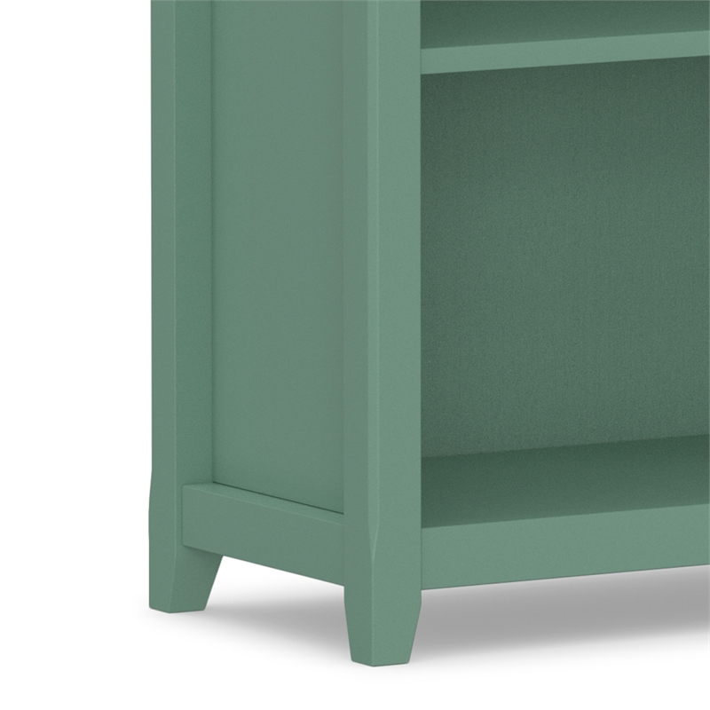 Amherst 30 inch x 70 inch Solid Wood Transitional 5 Shelf Bookcase in Sage Green