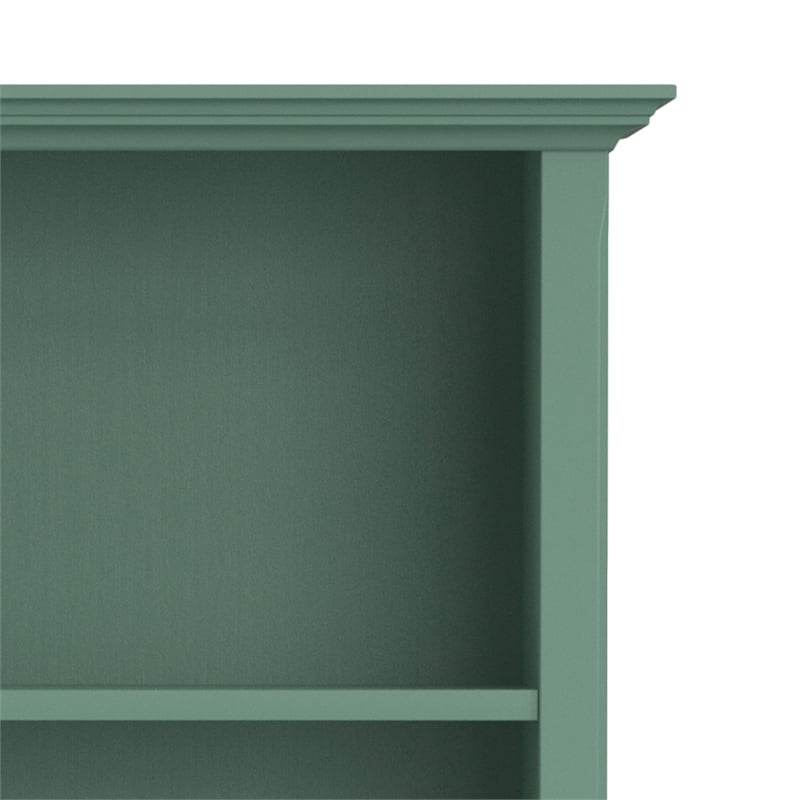 Amherst 30 inch x 70 inch Solid Wood Transitional 5 Shelf Bookcase in Sage Green