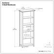 Amherst 30 inch x 70 inch Solid Wood Transitional 5 Shelf Bookcase in Sage Green